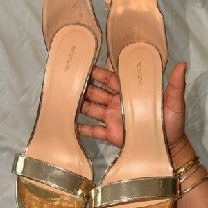 PrettyLittleThing Metallic Gold Heels